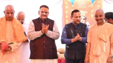 डालनवाला में इस्कॉन मंदिर का भूमि पूजन करते कैबिनेट मंत्री गणेश जोशी